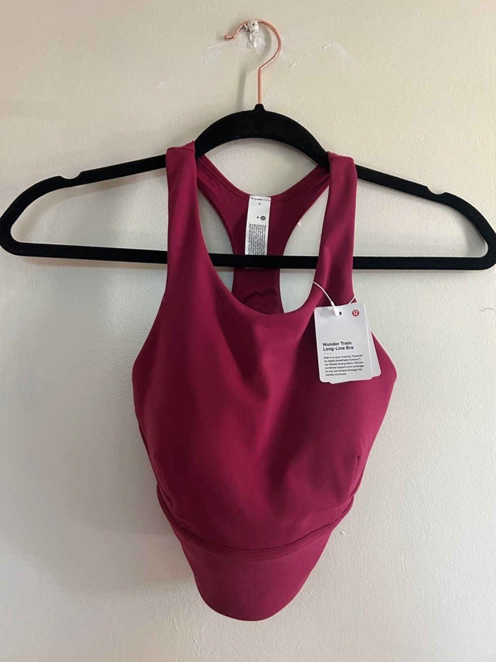 lululemon athletica Long-Line Racerback Sports Bra - pomegranate Raspberry